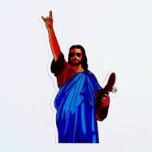 Collectible Jesus Skateboard Sticker
